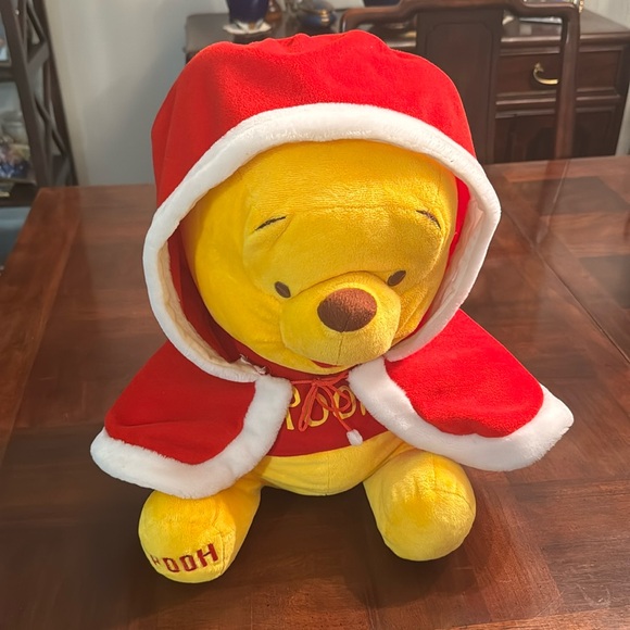 18" Winnie the Pooh Christmas Holiday Coat Cape Plush Toy - Picture 3 of 8
